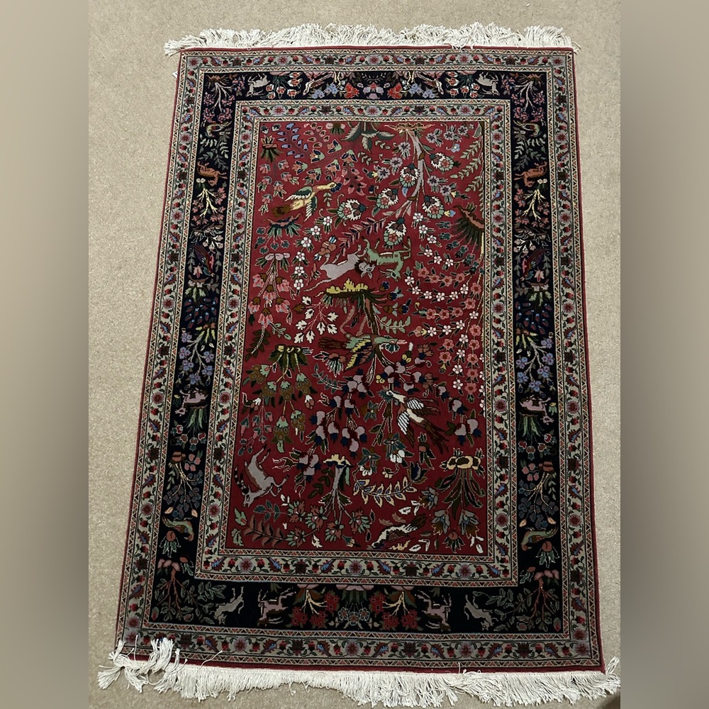 Persian Hand-Knotted Tabriz Wool Rug 4.9 x 3.4